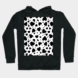 black hearts seamless pattern design print Hoodie